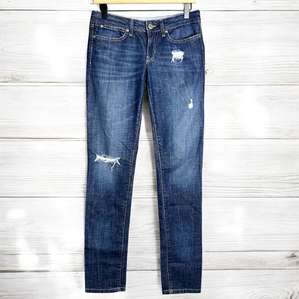 Gap Jeans Womens Size 26 Limited Edition 1969 Blue Distressed Stretchy